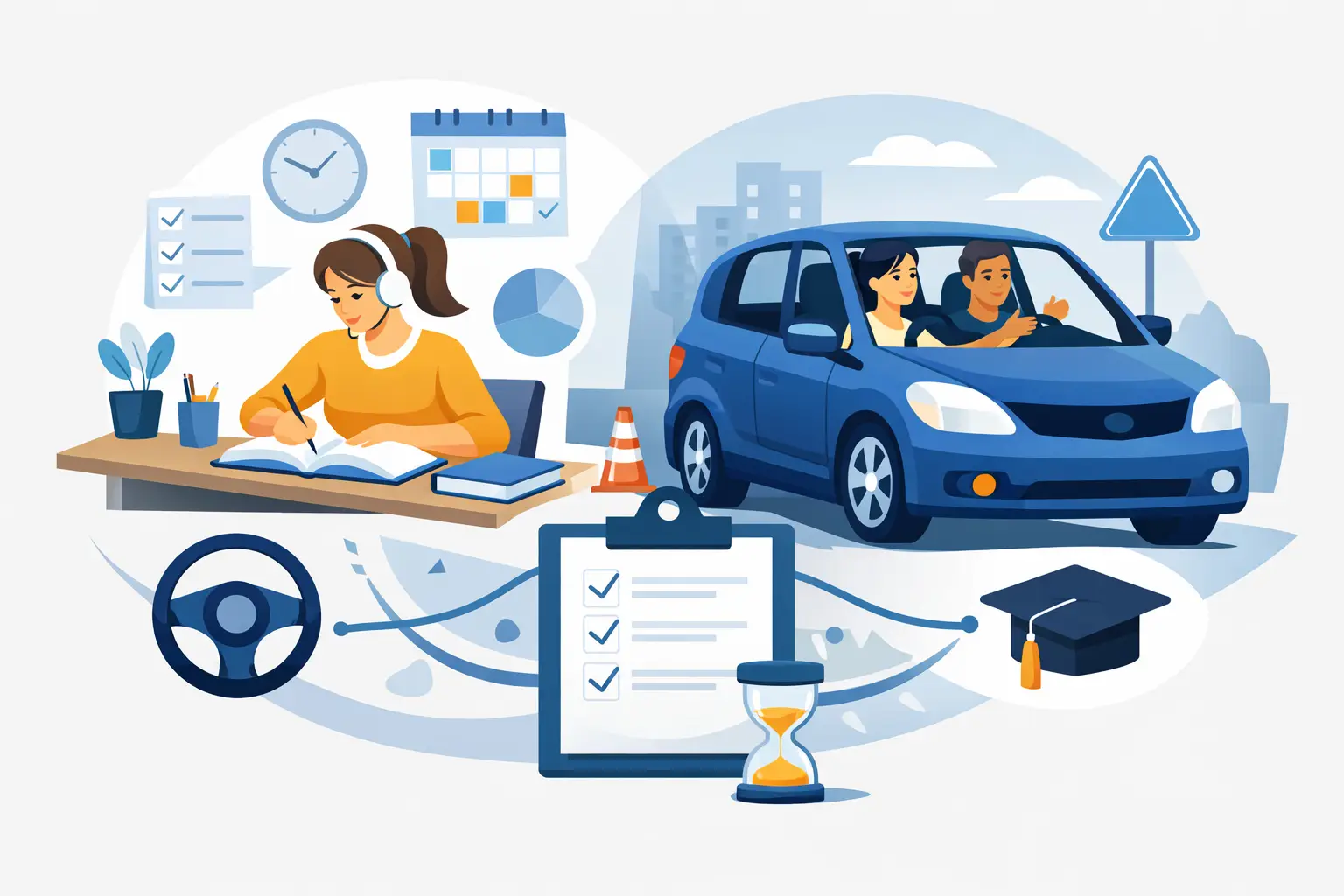 Rijlessen plannen naast studie? Zo houd je grip